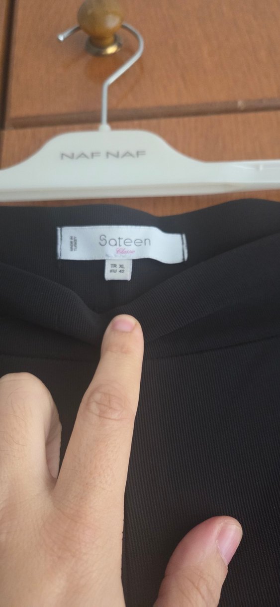 sateen marka geniş paça kumaş pantolon - Görsel 4