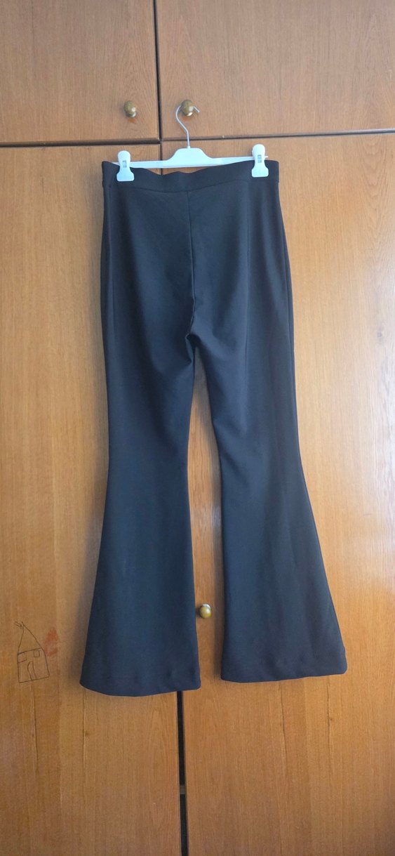 sateen marka geniş paça kumaş pantolon - Görsel 5