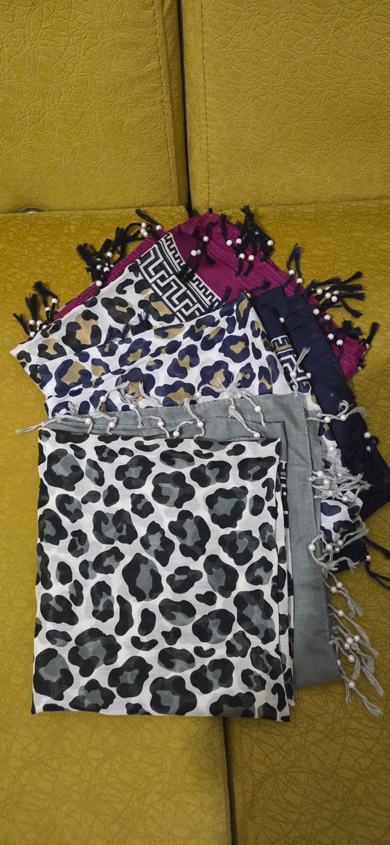 leopar desenli şal eşarp - Görsel 2