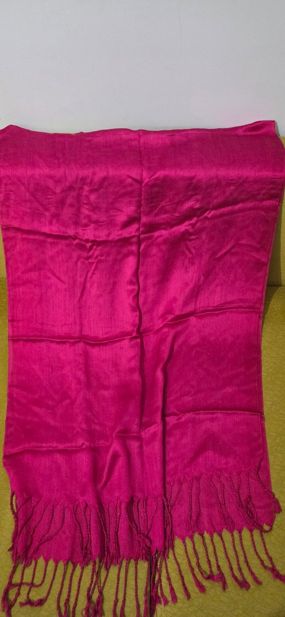 Pembe Saten Kadın Şal - Görsel 2