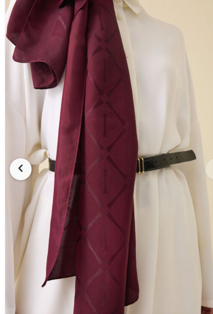 Bordo Saten Kadın Şal - Görsel 2