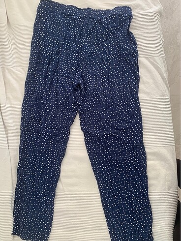 Puantiyeli xl yazlık pantolon beli lastikli