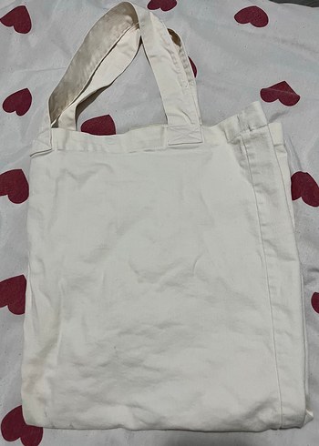 Diğer Minimal Ekru Kanvas Tote Canta