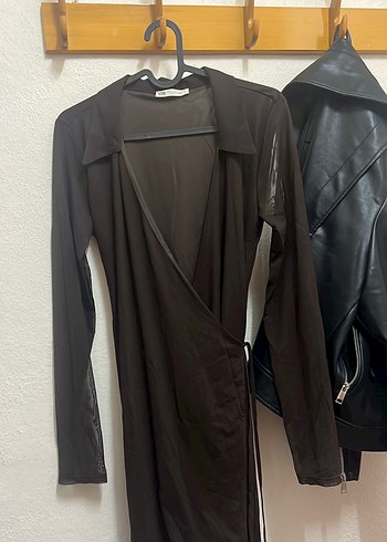 Gömlek Yaka Bağlamalı Elbise - Görsel 2