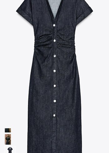 Kadın Zara Midi Denim Kot Elbise