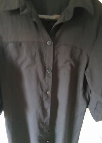 Düğmeli Siyah Uzun plaj kıyafeti - Görsel 6