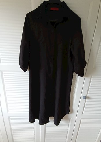 Düğmeli Siyah Uzun plaj kıyafeti - Görsel 4