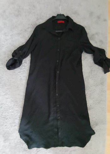 Düğmeli Siyah Uzun plaj kıyafeti - Görsel 5