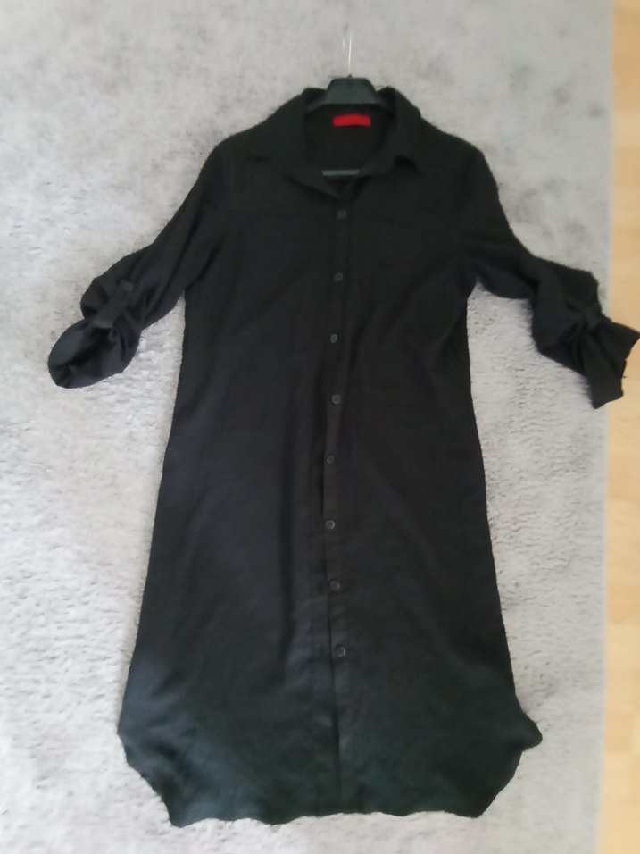 Düğmeli Siyah Uzun plaj kıyafeti - Görsel 5