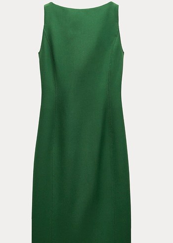 Zara Yesil Kolsuz Minimal Elbise