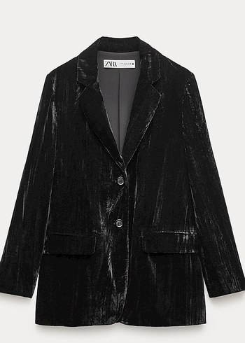 Zara Siyah Kadife Blazer Ceket