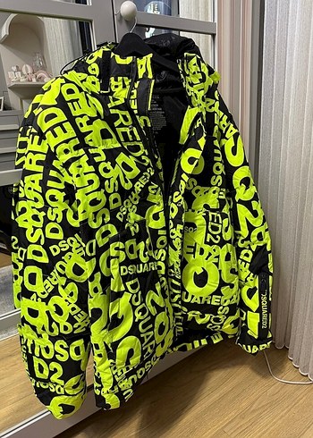 DSquared2 Sari Kapusonlu Erkek Montu
