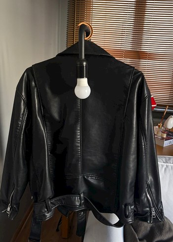 xs Beden Siyah Deri Biker Ceket