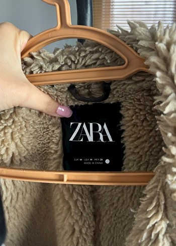 Zara Kürk Detaylı Kahverengi Deri Kadın Ceket