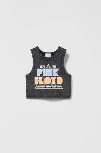 Zara Pink Floyd crop tank tişört