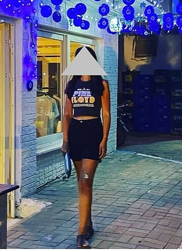 xs Beden gri Renk Zara Pink Floyd crop tank tişört