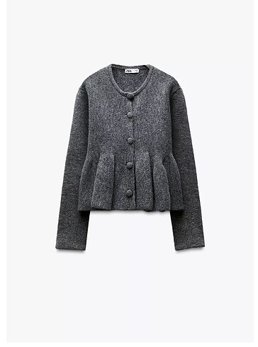 Zara Zara gri peplum triko hırka