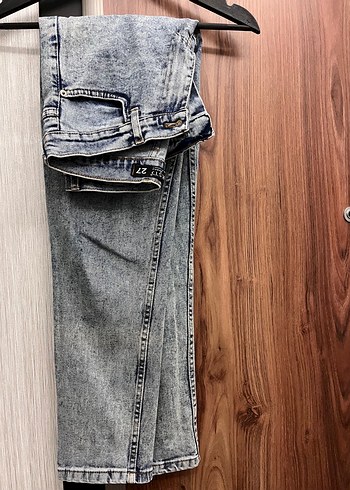 Diğer Acik Gri Yikamali Dar Paca Jean