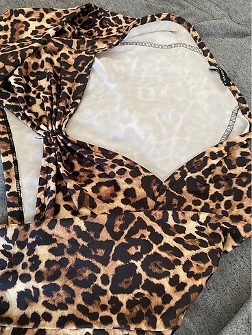 Leopar desenli bluz - Görsel 2