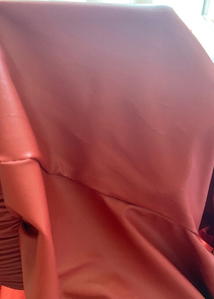 Gül kurusu Deri pantolon - Görsel 3