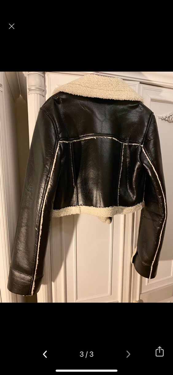 Kürk Detaylı Siyah Ceket - Görsel 3