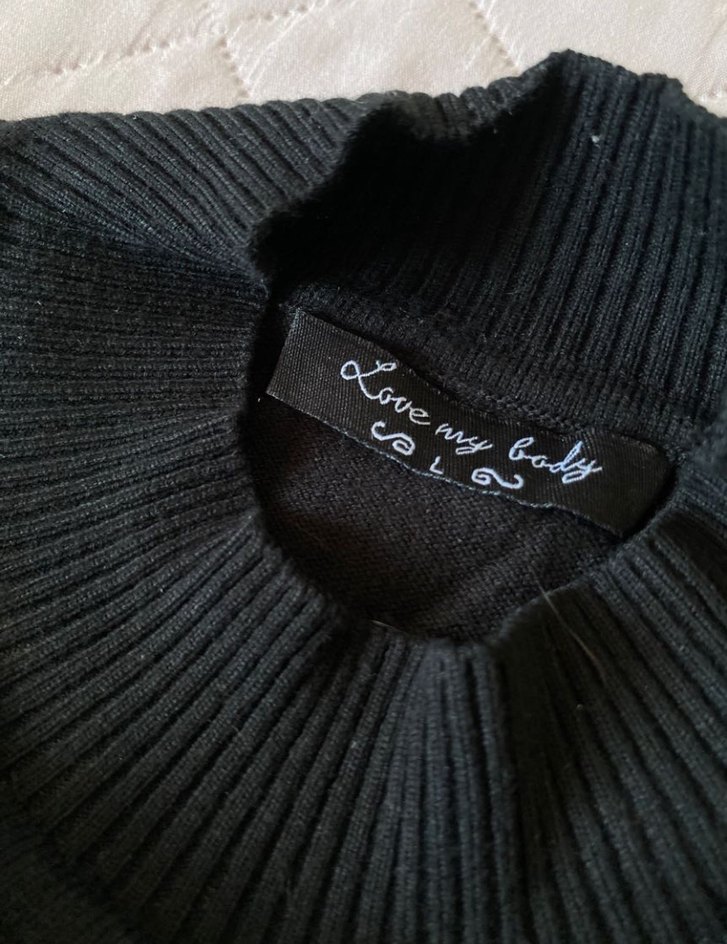 Düğmeli Siyah Kadın Triko Kazak - Görsel 2