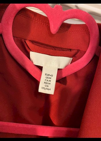 Kırmızı Düğmeli Kadın Blazer Ceket - Görsel 2