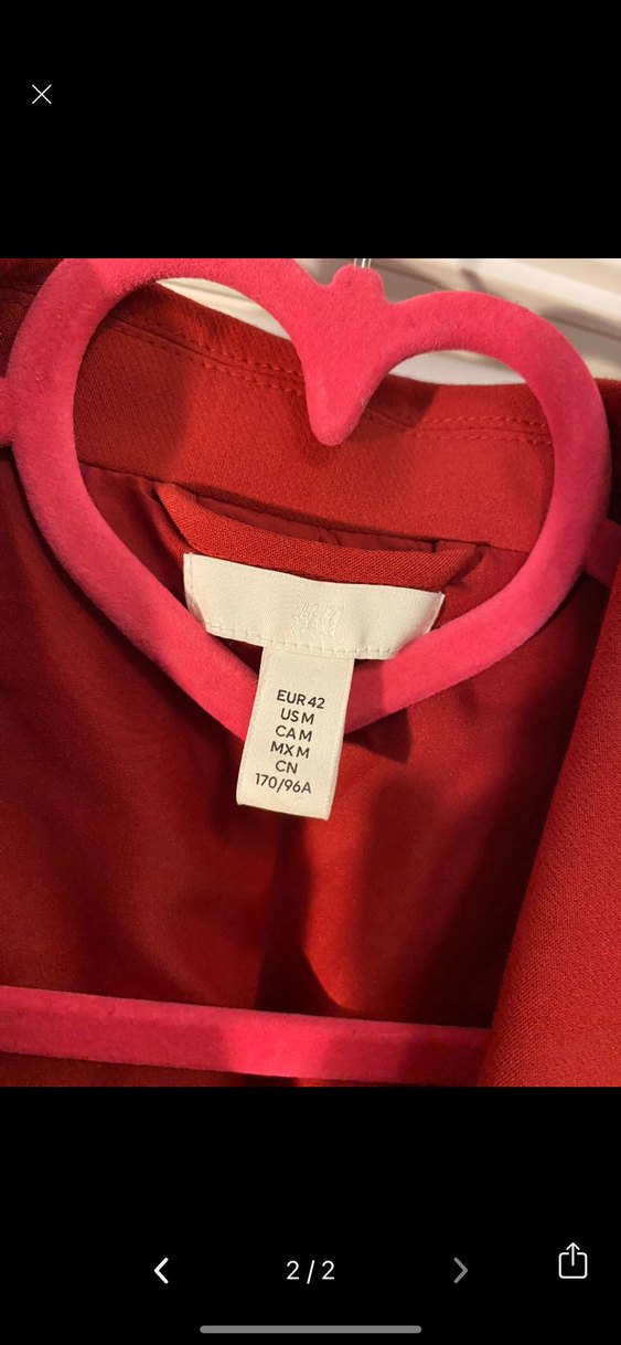 Kırmızı Düğmeli Kadın Blazer Ceket - Görsel 2