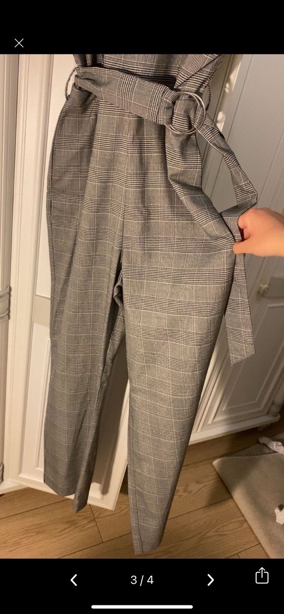 Gri Kemerli Kadın Tulum - Görsel 3