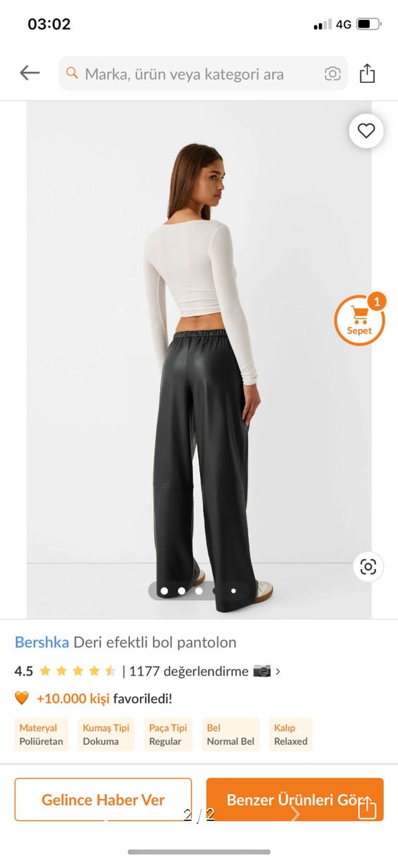 Bershka Deri Pantolon - Görsel 2