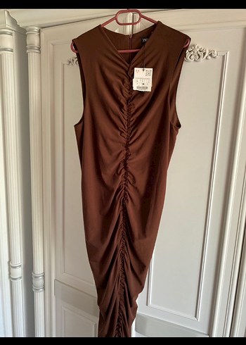 Zara Drapeli Elbise - Görsel 3