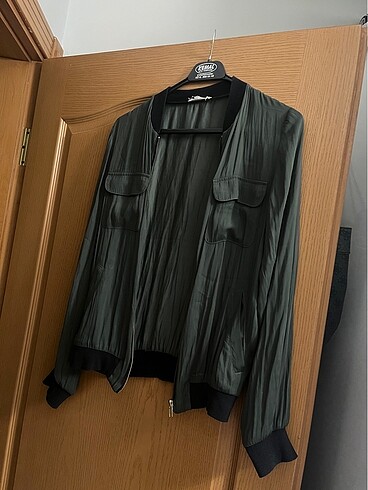 s Beden haki Renk Koton saten bomber ince ceket