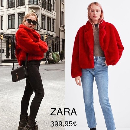 yepyeni 1 defa için alınıp giyilmiş zara suni kürk 