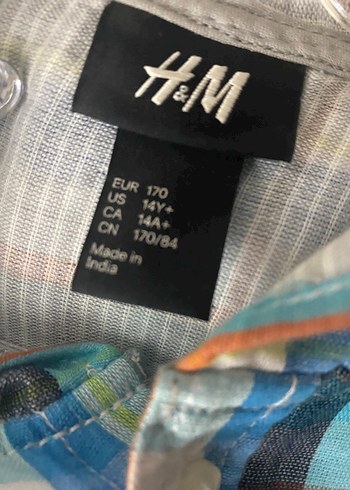 H&M H&M YENİ S BEDEN KETEN GÖMLEK KARELİ