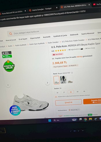 U.S Polo Assn. Beyaz Erkek Spor Ayakkabi