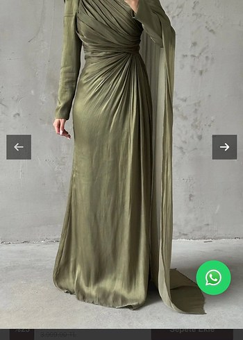 Leyuze marka Haki renk abiye kuyruklu - Görsel 3