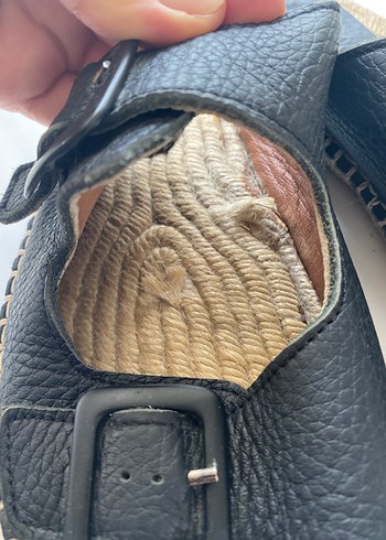 36 Beden siyah Renk Tokalı Siyah Dolgu Topuk Kadın Espadril