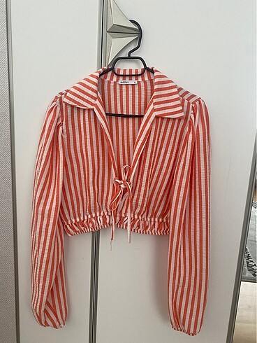m Beden turuncu Renk Crop bluz