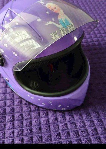 Mor Baskılı Motosiklet Kaskı Velcro Kapamalı - Görsel 2
