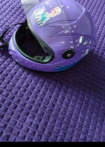 Mor Baskılı Motosiklet Kaskı Velcro Kapamalı - Görsel 9