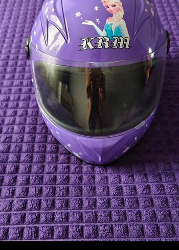 Mor Baskılı Motosiklet Kaskı Velcro Kapamalı - Görsel 3