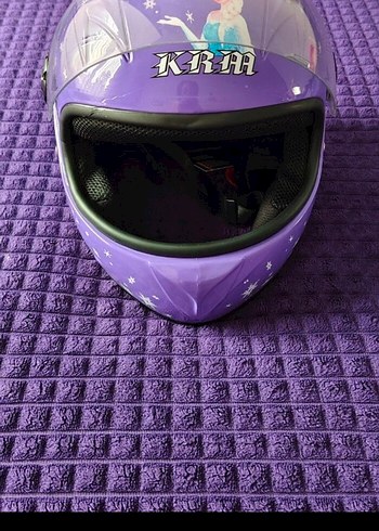 Mor Baskılı Motosiklet Kaskı Velcro Kapamalı - Görsel 4