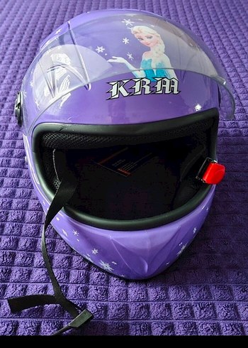 Mor Baskılı Motosiklet Kaskı Velcro Kapamalı - Görsel 5