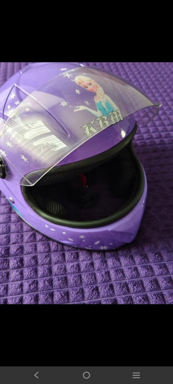 Mor Baskılı Motosiklet Kaskı Velcro Kapamalı - Görsel 2