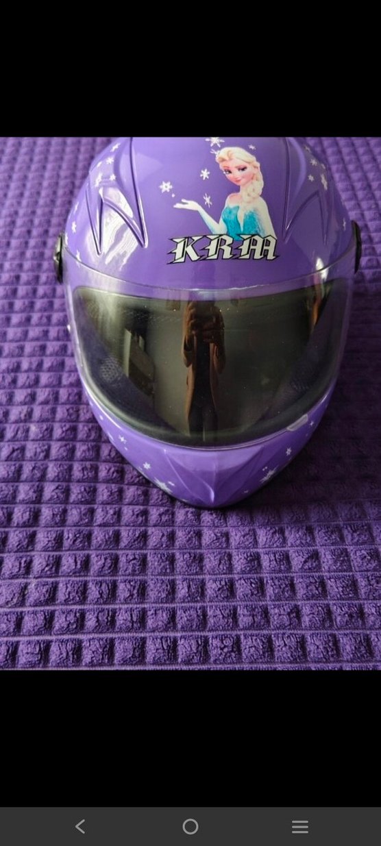 Mor Baskılı Motosiklet Kaskı Velcro Kapamalı - Görsel 3