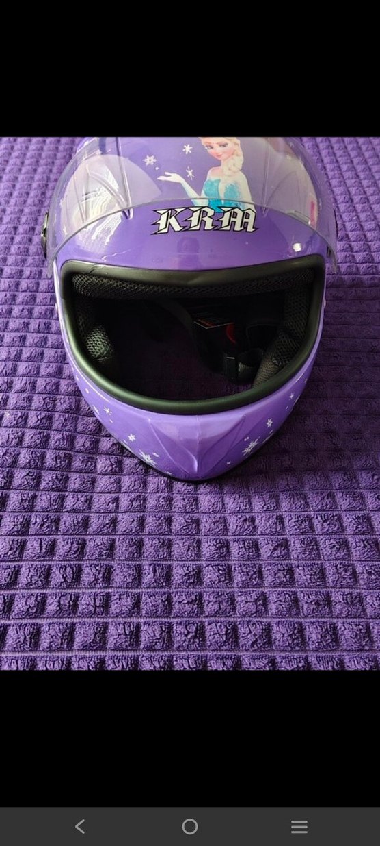 Mor Baskılı Motosiklet Kaskı Velcro Kapamalı - Görsel 4