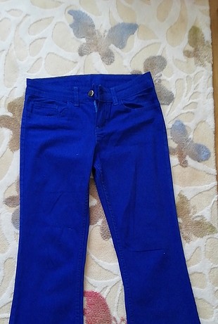 saks mavisi İspanyol Paça pantolon
