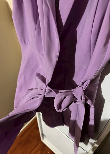 Mor Mini Kadın tulum Elbise Kısa Kollu - Görsel 7