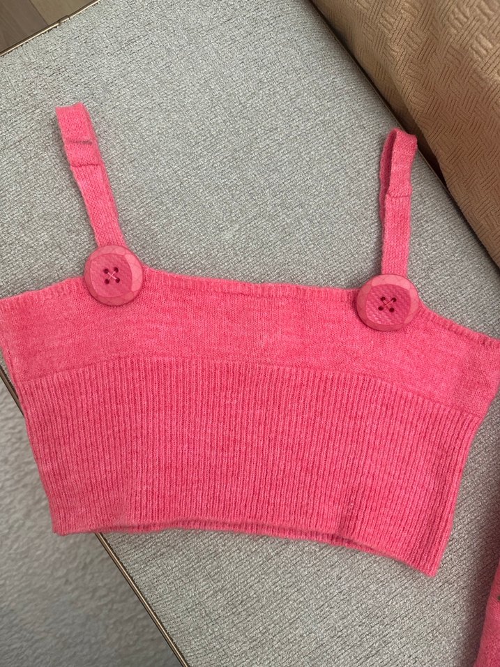 Renkli Nakışlı Pembe Kısa Hırka - Görsel 3