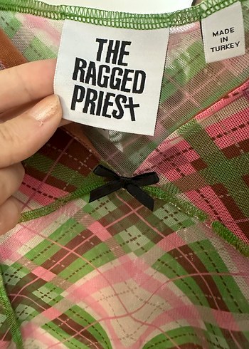 Kadın Çok Renkli V Yaka Dantelli Crop Top - Görsel 5